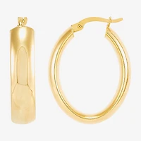 Bonded Brilliance Womens 14K Gold Bonded With Sterling Silver 28.3mm Hoop Earrings