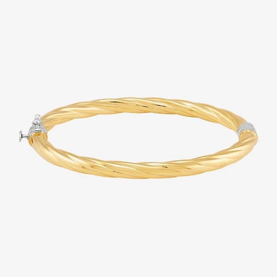 Bonded Brilliance Womens 14K Gold Bonded With Sterling Silver Bangle Bracelet