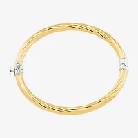 Bonded Brilliance Womens 14K Gold Bonded With Sterling Silver Bangle Bracelet