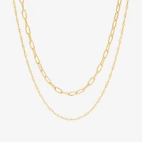 Womens 14K Gold Over Silver 2-pc. Necklace Set