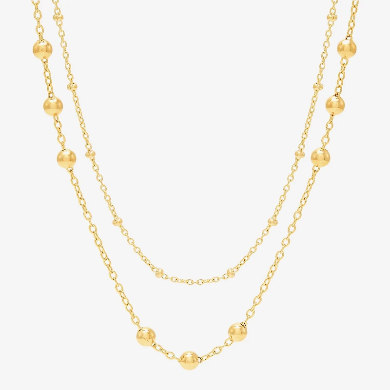 Womens 14K Gold Over Silver 2-pc. Necklace Set