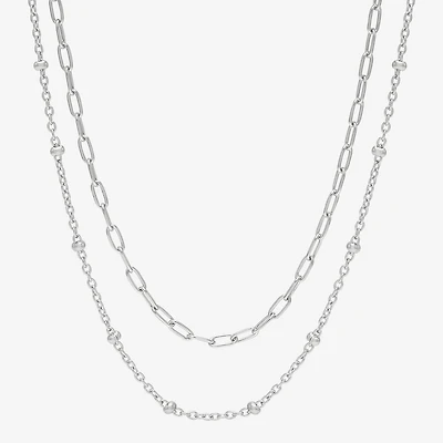 Womens Sterling Silver 2-pc. Necklace Set