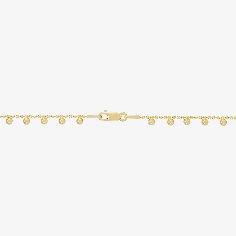 Made in Italy Womens 14K Gold Over Silver 18 Inch Bead Chain Necklace