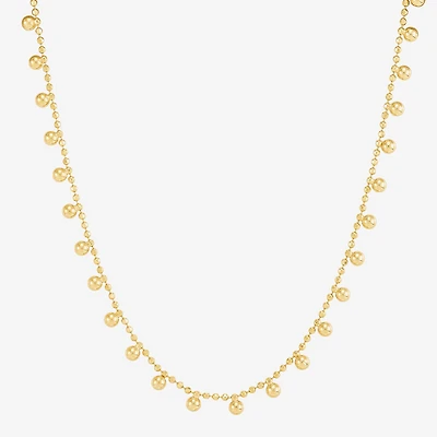 Made in Italy Womens 14K Gold Over Silver 18 Inch Bead Chain Necklace