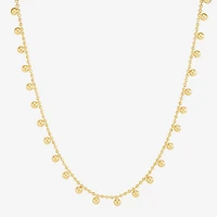 Made in Italy Womens 14K Gold Over Silver 18 Inch Bead Chain Necklace