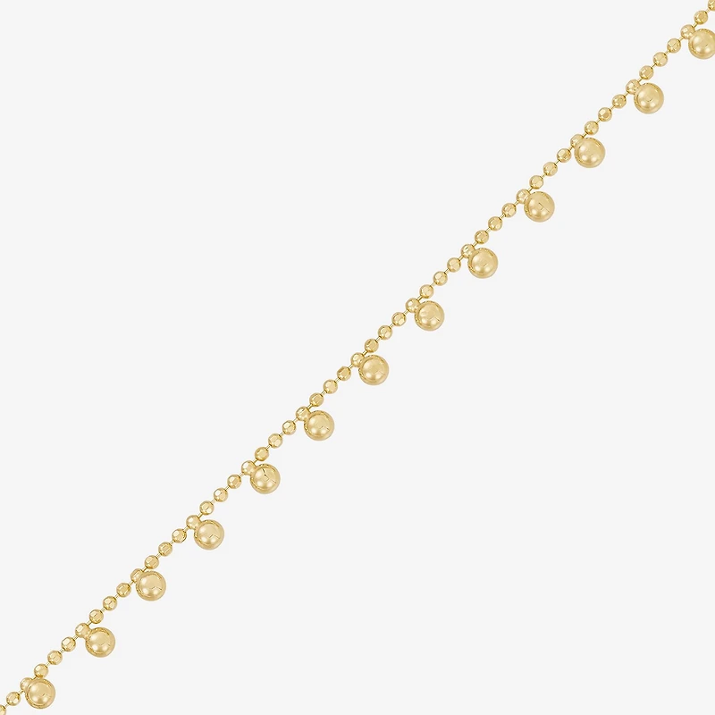 Made in Italy Womens 14K Gold Over Silver 18 Inch Bead Chain Necklace