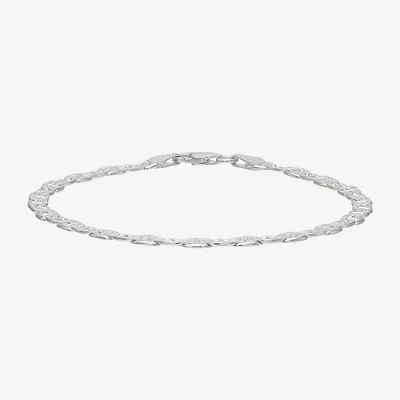 Made in Italy Womens Sterling Silver 7.5 Inch Solid Mariner Chain Bracelet