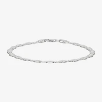 Made in Italy Womens Sterling Silver 7.5 Inch Solid Mariner Chain Bracelet