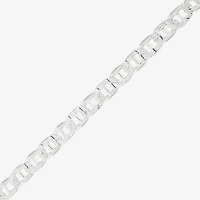 Made in Italy Womens Sterling Silver 7.5 Inch Solid Mariner Chain Bracelet