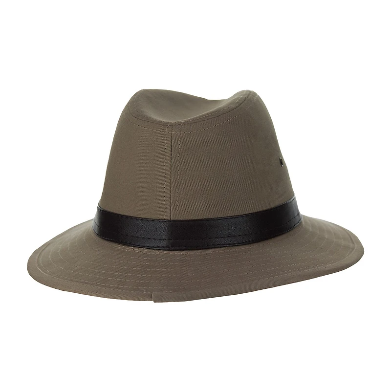 Biltmore Faux Leather Trim Cotton Canvas Safari Mens Hat
