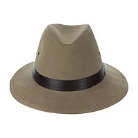 Biltmore Faux Leather Trim Cotton Canvas Safari Mens Hat