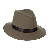 Biltmore Faux Leather Trim Cotton Canvas Safari Mens Hat