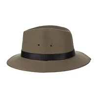 Biltmore Faux Leather Trim Cotton Canvas Safari Mens Hat