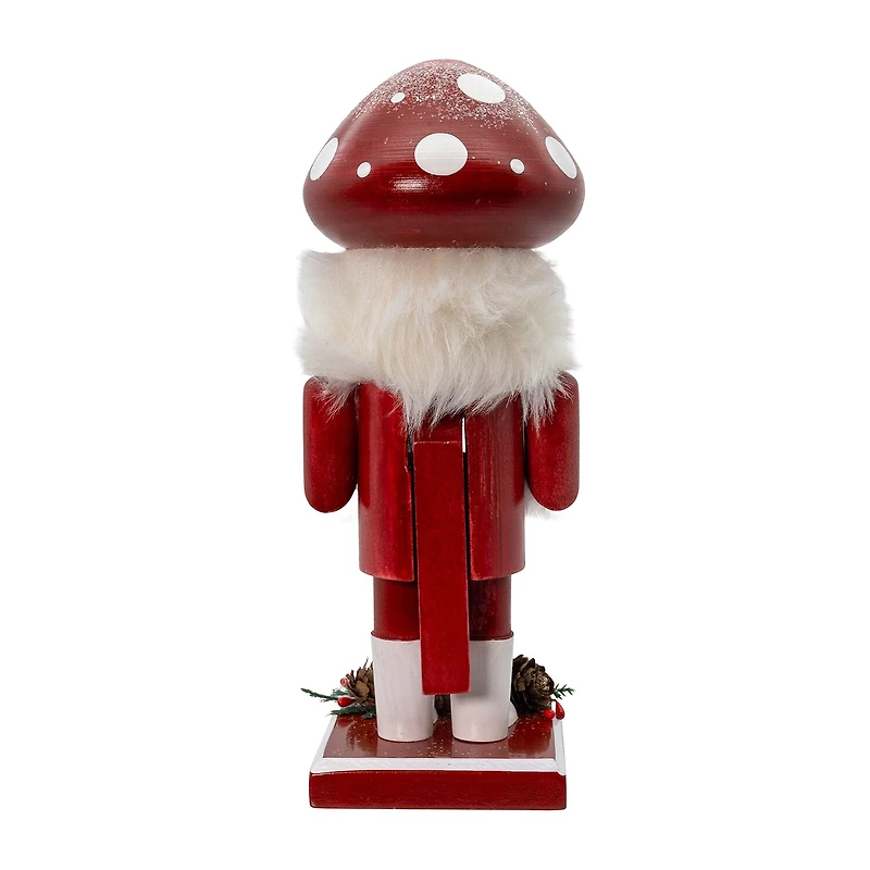 Kurt Adler 9" Wooden Mushroom Santa Christmas Nutcracker