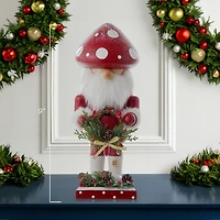 Kurt Adler 9" Wooden Mushroom Santa Christmas Nutcracker
