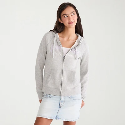 AEROPOSTALE Womens Juniors Long Sleeve Fleece Zipper Hoodie