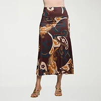 24seven Comfort Apparel Womens Mid Rise Stretch Fabric Maxi Skirt