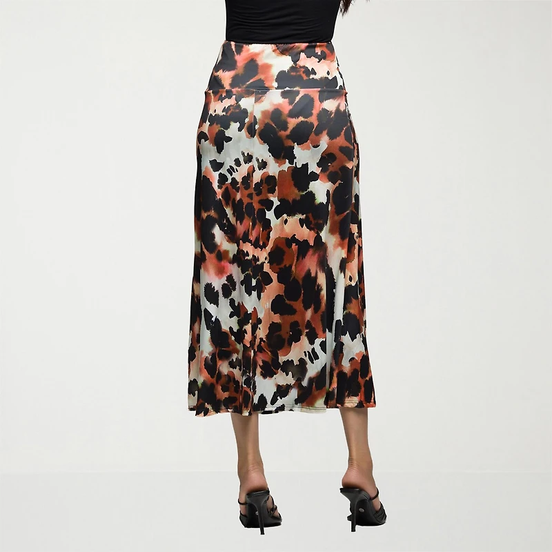 24seven Comfort Apparel Womens Mid Rise Stretch Fabric Maxi Skirt