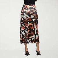 24seven Comfort Apparel Womens Mid Rise Stretch Fabric Maxi Skirt