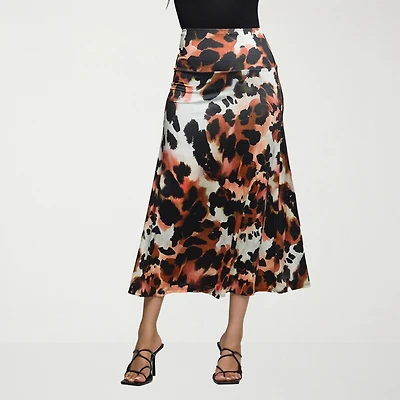 24seven Comfort Apparel Womens Mid Rise Stretch Fabric Maxi Skirt