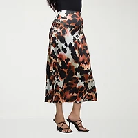 24seven Comfort Apparel Womens Mid Rise Stretch Fabric Maxi Skirt
