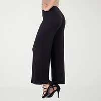 24seven Comfort Apparel Womens Mid Rise Wide Leg Palazzo Pant