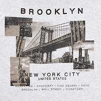 New World Brooklyn Womens Juniors Crew Neck Short Sleeve Oversized Graphic T-Shirt