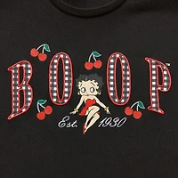 Womens Juniors Crew Neck Short Sleeve Oversized Betty Boop Graphic T-Shirt