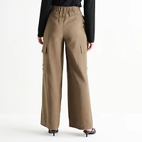 Worthington Womens Wide Leg Cargo Pant