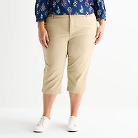 St. John's Bay Womens Plus Secretly Slender Skinny Mid Rise Capri Pant