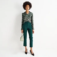 Worthington Womens Cuffed Long Sleeve Regular Fit Button-Down Shirt
