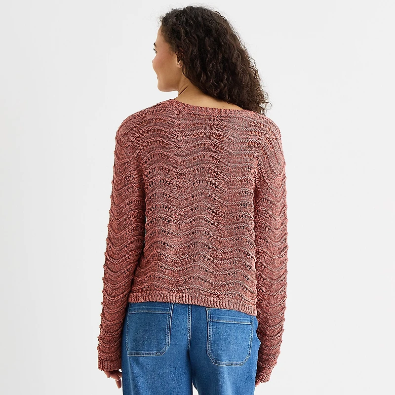 a.n.a Womens Crew Neck Long Sleeve Pullover Sweater