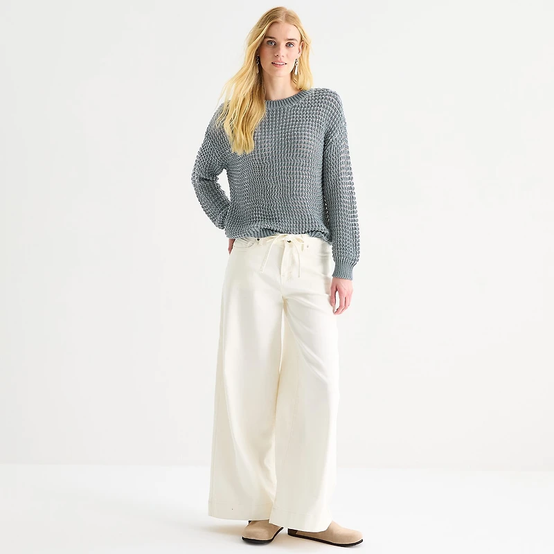 a.n.a Womens Crew Neck Long Sleeve Pullover Sweater