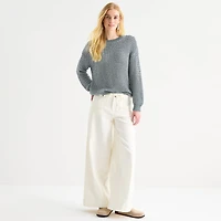 a.n.a Womens Crew Neck Long Sleeve Pullover Sweater