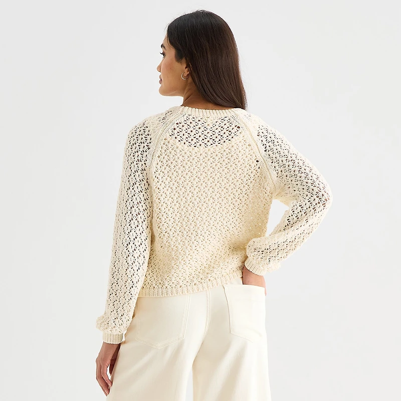 a.n.a Womens Crew Neck Long Sleeve Pullover Sweater
