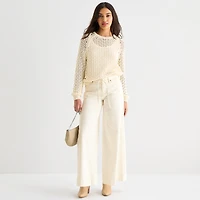 a.n.a Womens Crew Neck Long Sleeve Pullover Sweater
