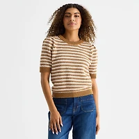 a.n.a Womens Crew Neck Short Sleeve Pullover Sweater