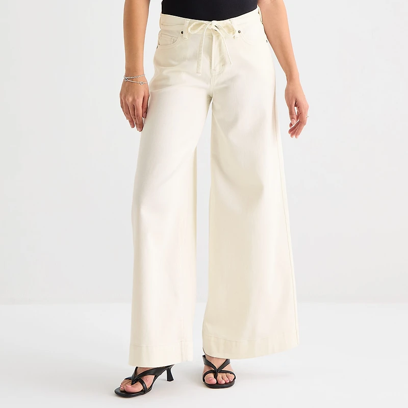 a.n.a Womens Mid Rise Wide Leg Jean