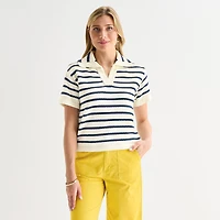 St. John's Bay Womens Short Sleeve Polo Sweater