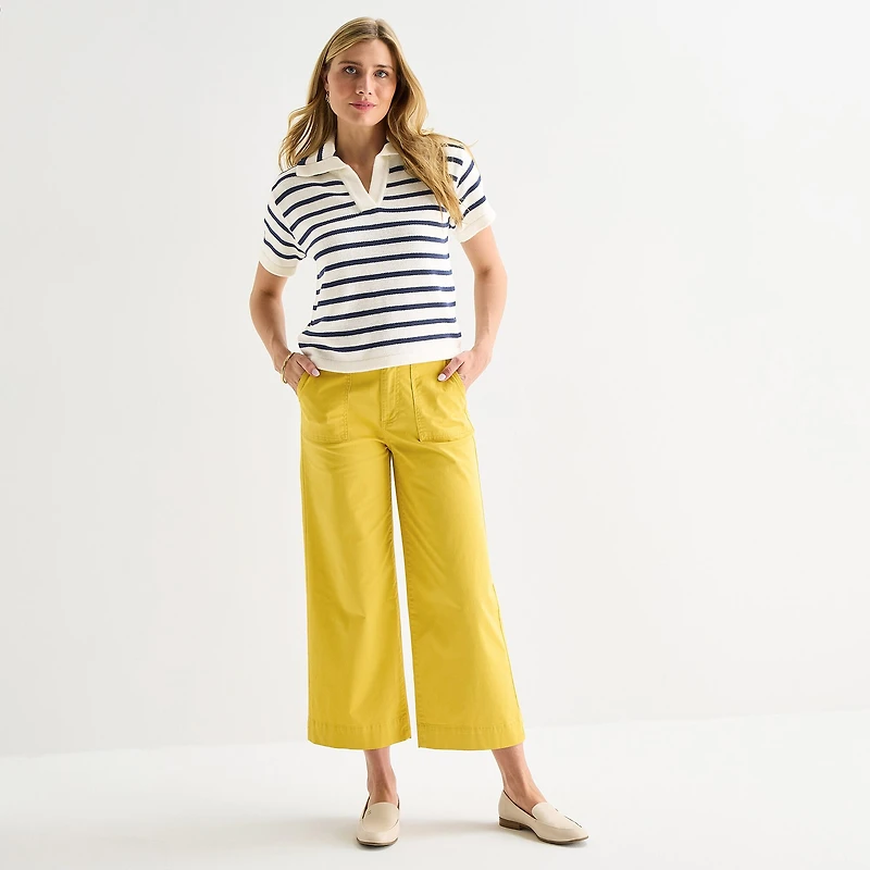 St. John's Bay Womens Short Sleeve Polo Sweater