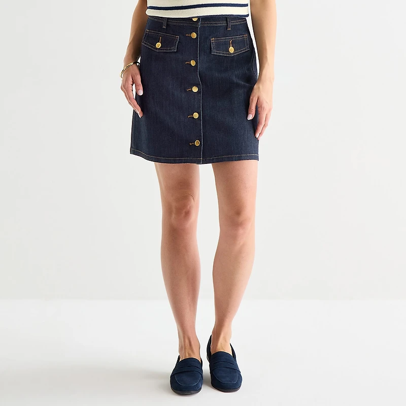 St. John's Bay Womens High Rise Mini A-Line Skirt