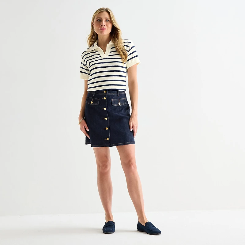 St. John's Bay Womens High Rise Mini A-Line Skirt