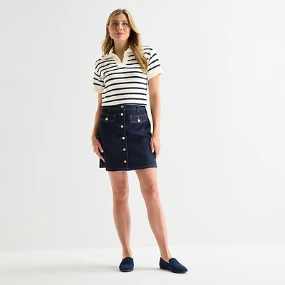 St. John's Bay Womens High Rise Mini A-Line Skirt