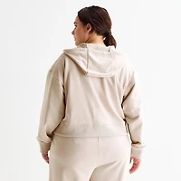 Xersion Womens French Terry Long Sleeve Zipper Active Plus Hoodie