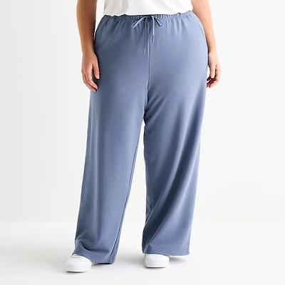 Xersion Womens Wide Leg Mid Rise Regular Fit Plus Active Pull-On Pant