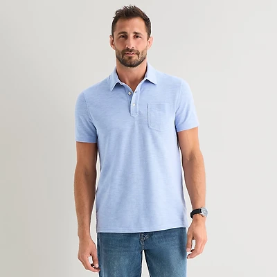 mutual weave Mens Regular Fit Short Sleeve Polo Shirt
