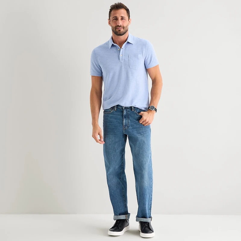 mutual weave Mens Regular Fit Short Sleeve Polo Shirt