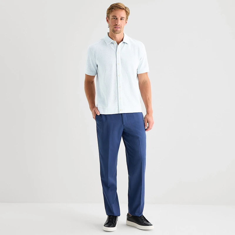 Stafford Button Front Mens Short Sleeve Regular Fit Button-Down Shirt