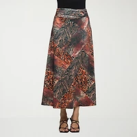 24seven Comfort Apparel Womens Mid Rise Stretch Fabric Pencil Skirt