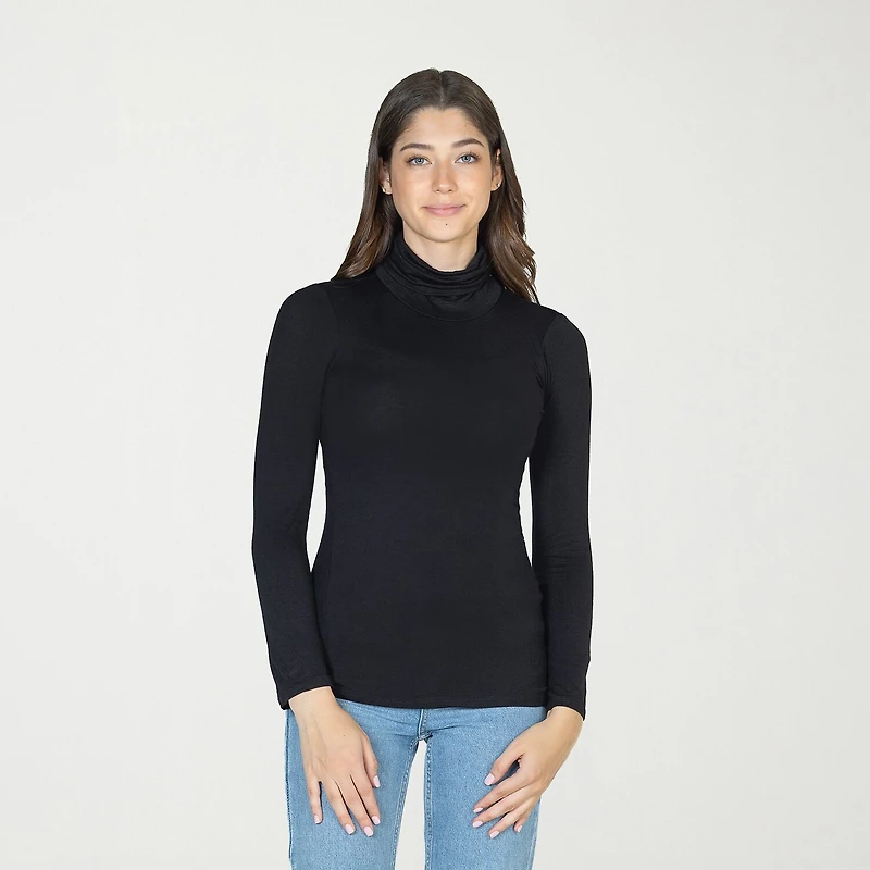 24seven Comfort Apparel Womens Long Sleeve Turtleneck
